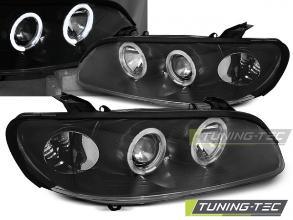 LED Angel Eyes Scheinwerfer für Opel Omega B 94-99 schwarz